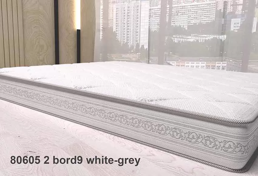 Жаккард полиэстер 80605 2 bord9 white-grey для матрасов