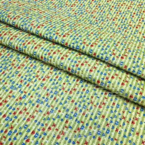 Трикотажное полотно FRTX 25 016 Луг зеленое с цветным узором