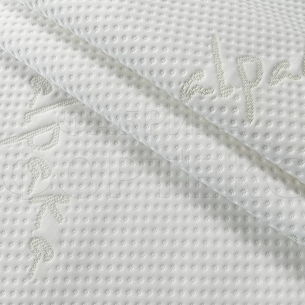 Трикотажное полотно Alpaka FS с тематическим рисунком, белое с золотыми нитями