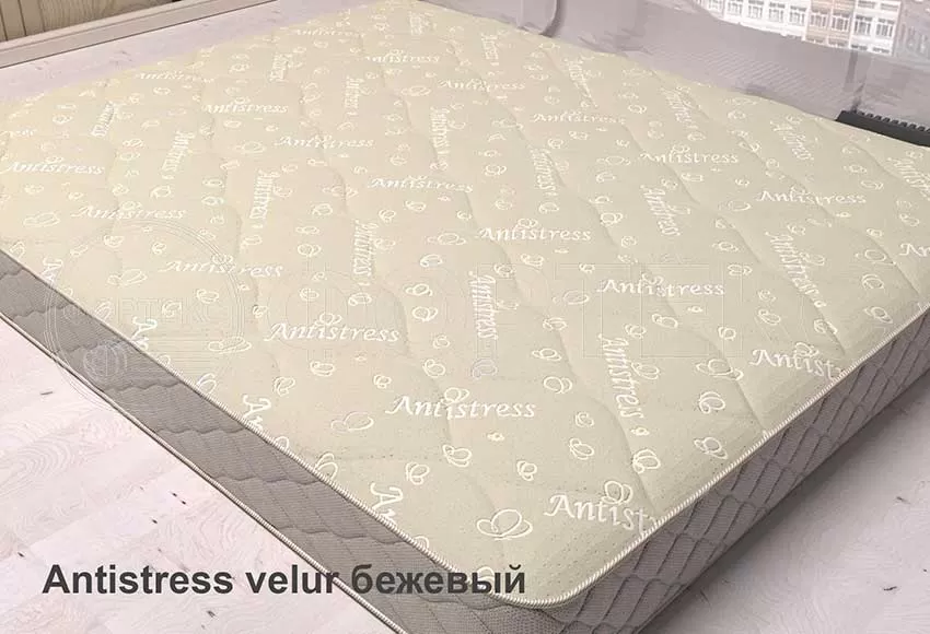 Трикотажное полотно Antistress velur бежевый на матрасе