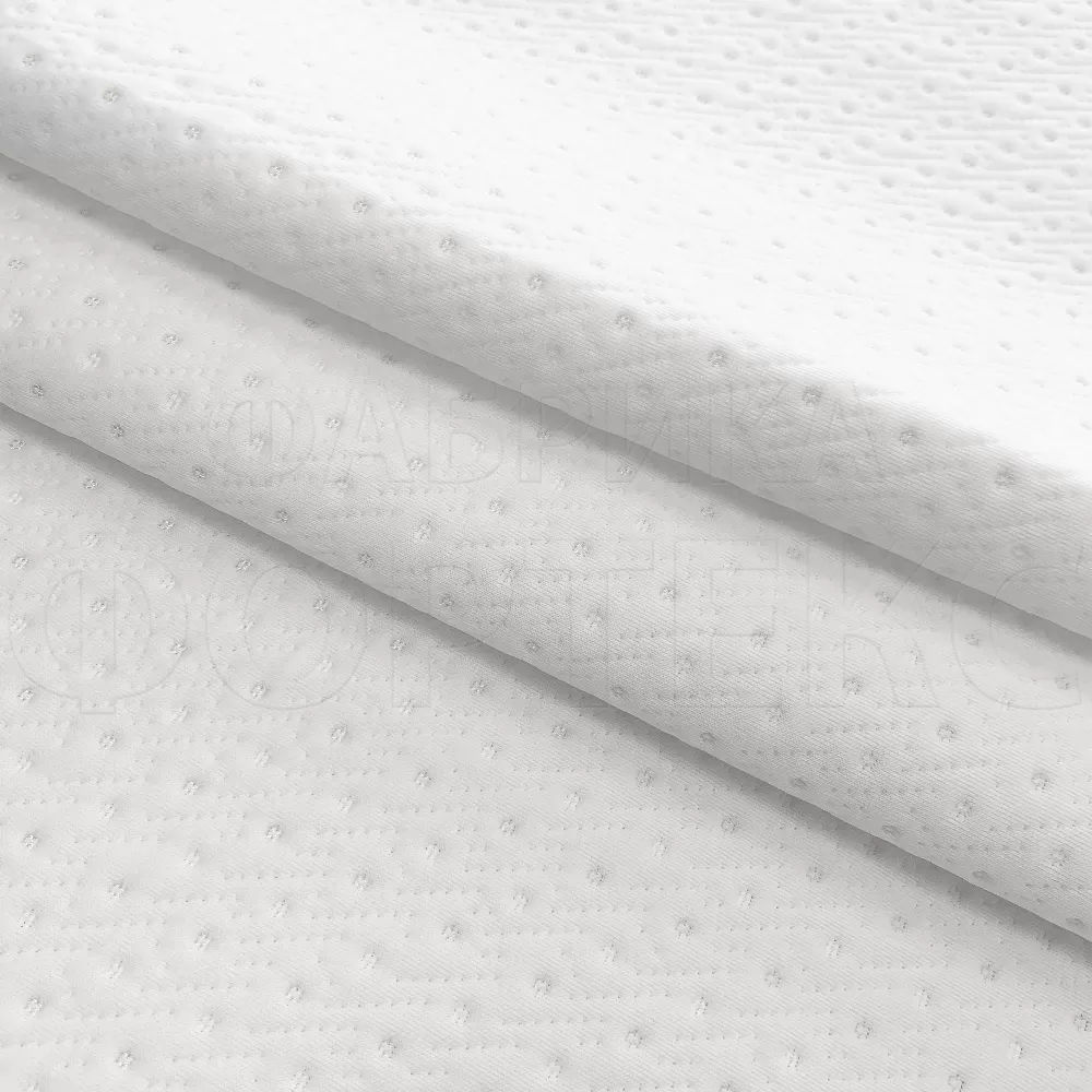 Матрасные комплектующие Матрасные ткани Трикотаж Матрасная ткань Точки X117 белый купить ОПТОМ Фортекс