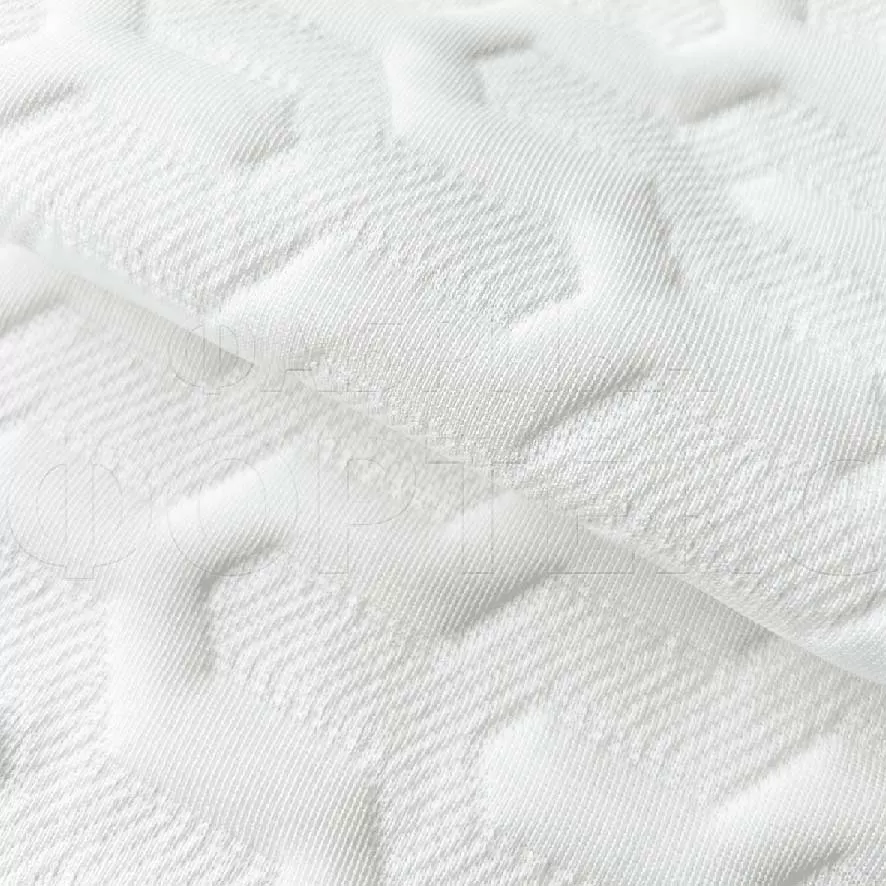 Трикотажное полотно ST 01-1-0-280 FS белое с геометрическим узором