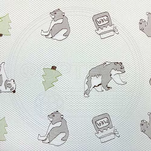 Трикотажное полотно FRTX 25 033 Медведь матрасная ткань оптом