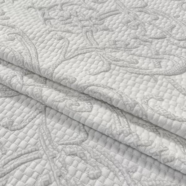 Трикотажное полотно D158 белого цвета с контрастным дамасским узором