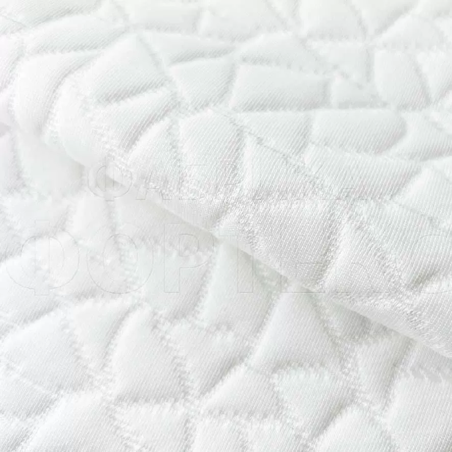 Трикотажное полотно ST 08-1-0-280 FS белого цвета с абстрактным узором