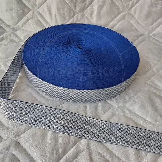 Лента окантовочная цветная АШ, шахматы 3.5 синяя оптом