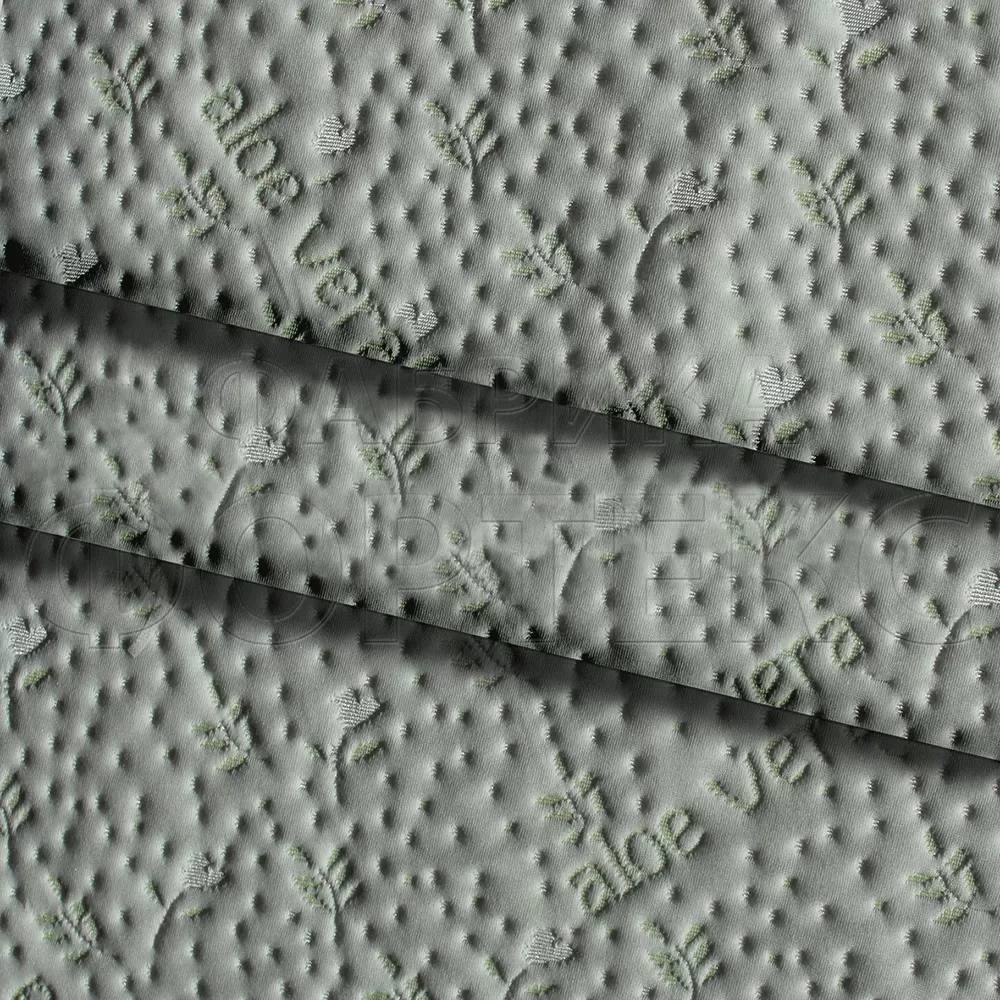 Трикотажное полотно X1505-A aloe vera FS зеленого цвета с тематическим рисунком