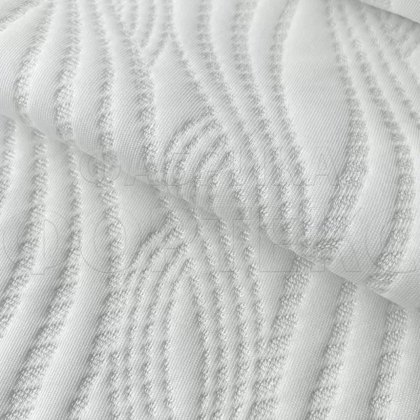 Трикотажное полотно ST 07-1-0-280 FS белого цвета, рисунок абстракция