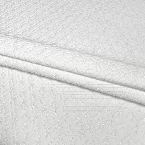 Трикотажное полотно FRTX 25 042 Флора Белый с геометрическим рисунком в цвет ткани