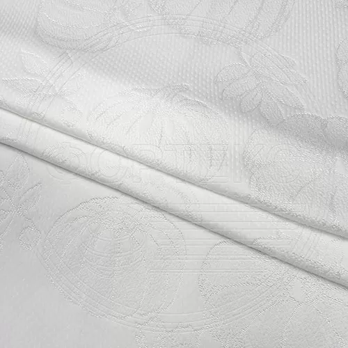 Трикотажное полотно FRTX 25 017 Тыква Белый, белстящий рисунок в цвет полотна