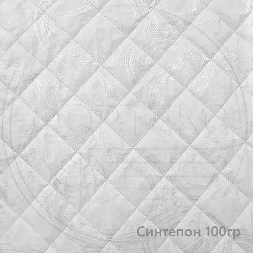 Термостежка №601 ромб, жаккард T144030-13B NEW MED белый, синтепон 100 гр.