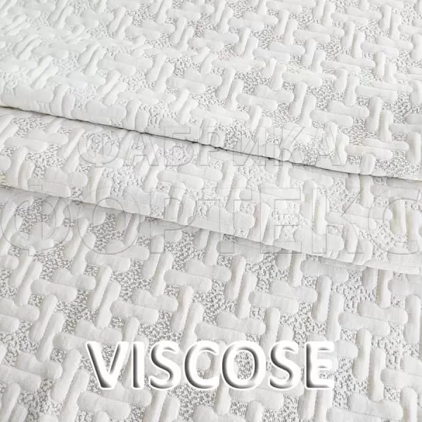 Трикотаж Х3919-28 Silver/White-V FS белого цвета с серебристыми нитями, геометрическим рисунком