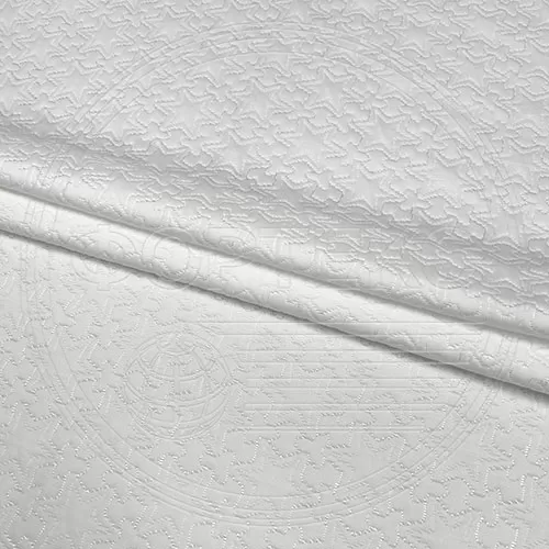 Трикотажное полотно FRTX 25 041 Звездочки Белый с рисунком звездочки в цвет полотна