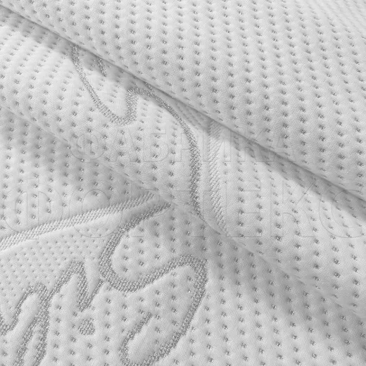 Трикотажное полотно X3946 silver FS белого цвета с серебристым рисунком silver