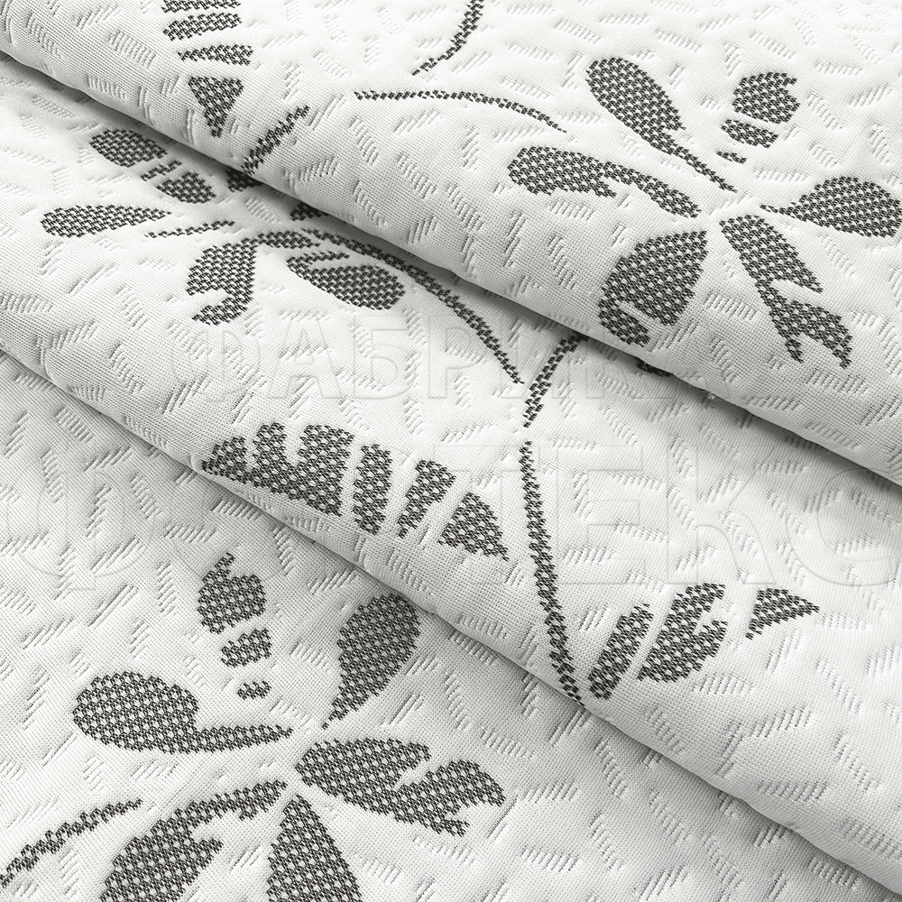 Трикотажное полотно ASPEN FS белое с контрастным цветочным узором