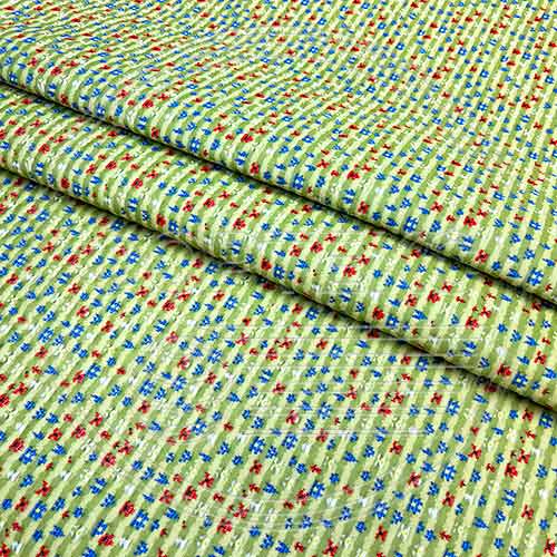 Трикотажное полотно FRTX 25 016 Луг зеленое с цветным узором
