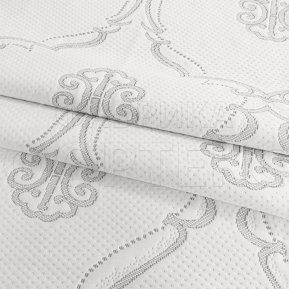 Трикотажное полотно CAIBO FS черное-белое, с дамасским узором