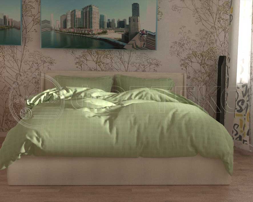 Ткань с жаккардом 7S9-kube Ambrosia зеленая, интерьер