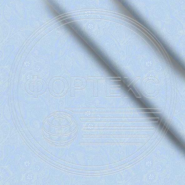 Ткань Тик хлопок набивной 39-580 blue голубой, цветочный