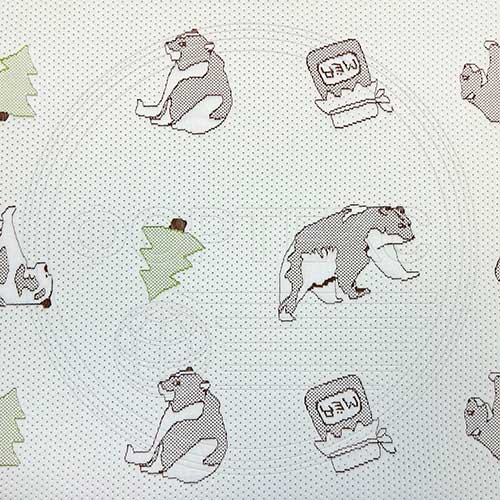 Трикотажное полотно FRTX 25 033 Медведь матрасная ткань оптом