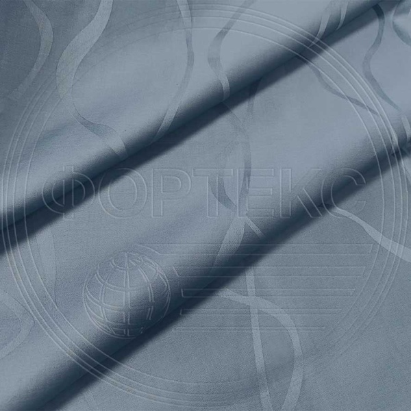 Страйп-сатин премиум 709-2 Moonlight Blue синий блестящий, абстрактный рисунок